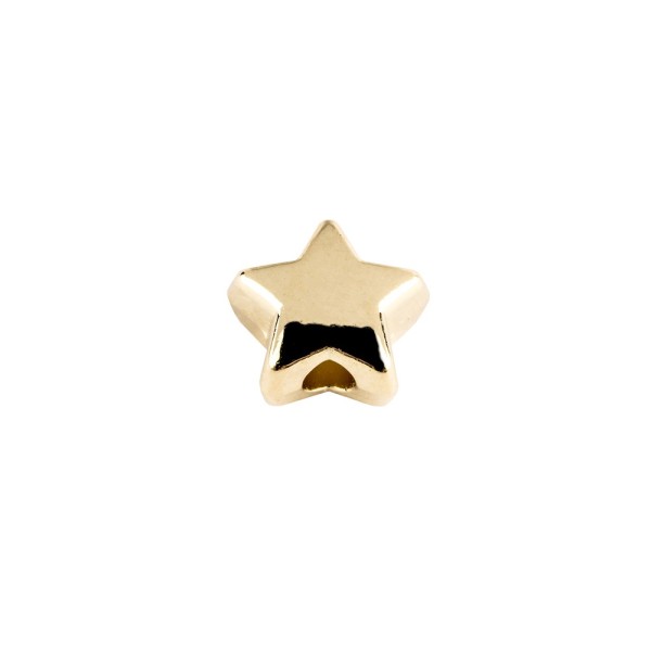 Perlen, Stern 1, flach, 0,7cm x 0,4cm, hellgold, 510 Stück