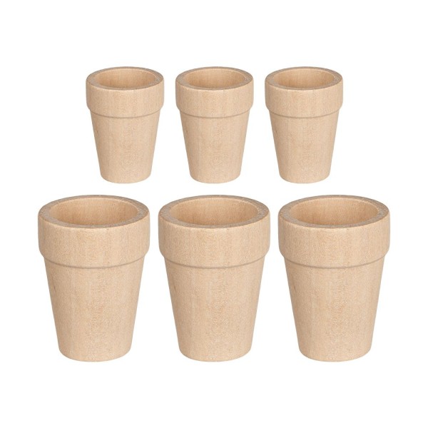 Miniatur-Blumentöpfe, 2 verschiedene Größen, 6 Stück