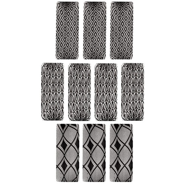 Spitzen-Überzüge, schwarz, 3 verschiedene Designs, 10 Stück
