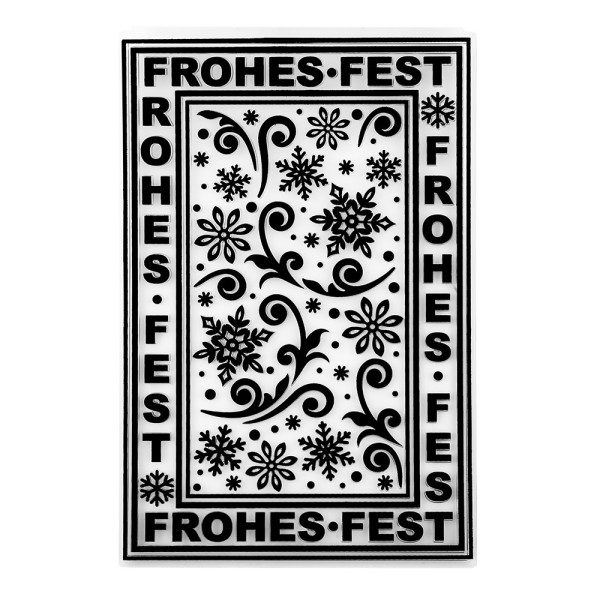 Prägeschablone, Frohes Fest, 14,5cm x 9,5cm