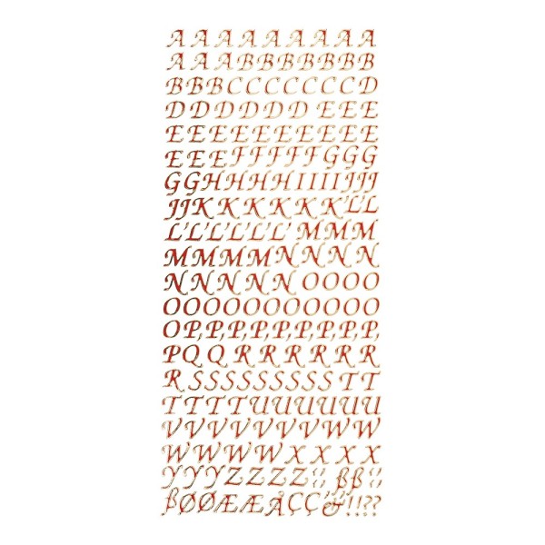 Sticker, Alphabet 1 Großbuchstaben, Lackfolie, rot