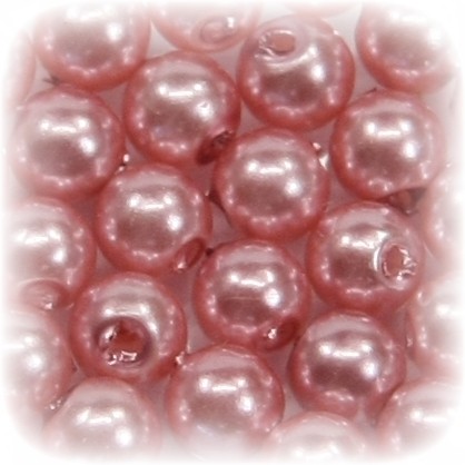 Perlen, rund, Ø6 mm, altrosa, 50 Stück