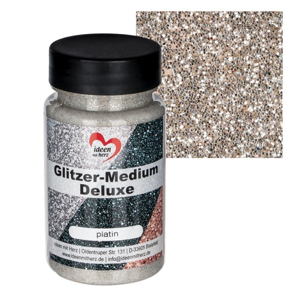 Glitzer-Medium Deluxe, platin, 90ml