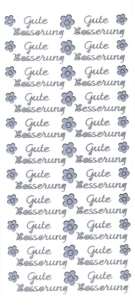 Sticker, Schrift, Gute Besserung, silber