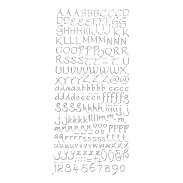Sticker, Alphabet 3, Großbuchstaben, Spiegelfolie, silber