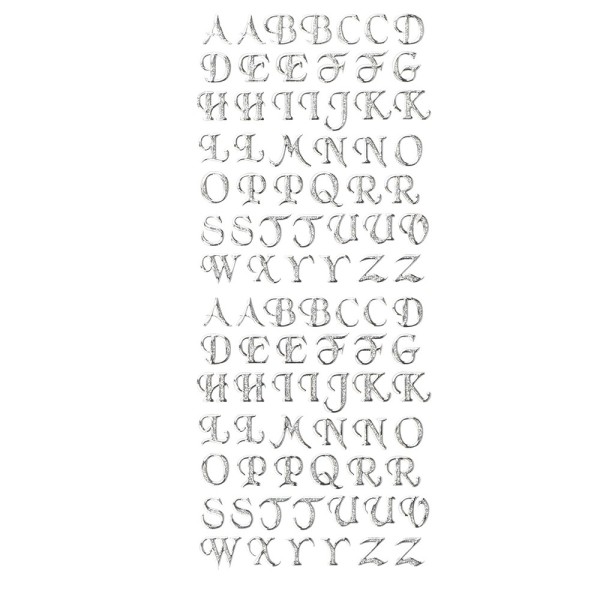 Microglitter-Sticker, ABC, Großbuchstaben, silber
