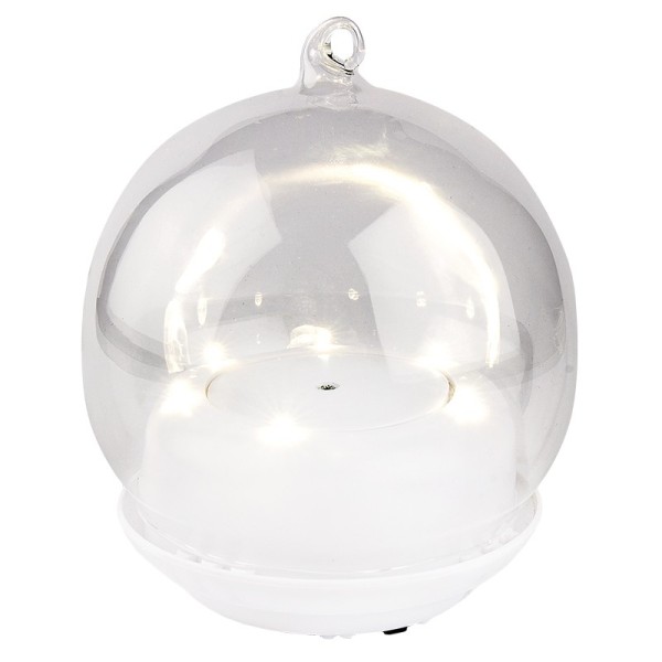 LED-Drehpodest mit Glaskuppel, Ø12cm, 6 LED, warmweiß, Timer