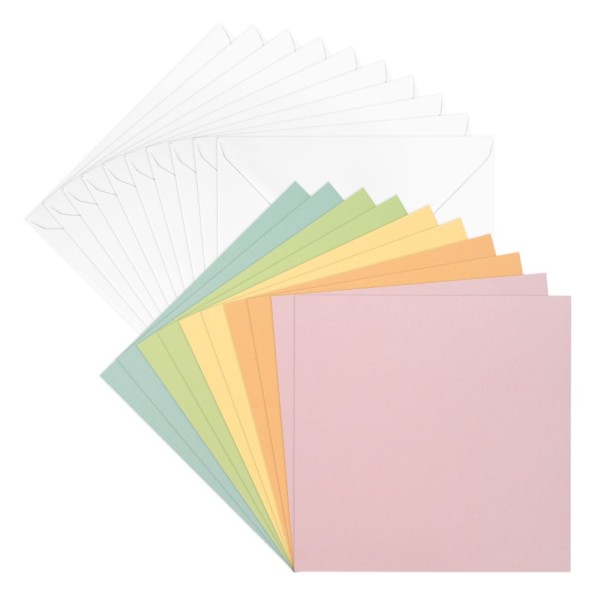 Perlmutt-Grußkarten, Glitzer-Effekt, 16cm x 16cm, 5 Farben, inkl. Umschläge, 10 Stück