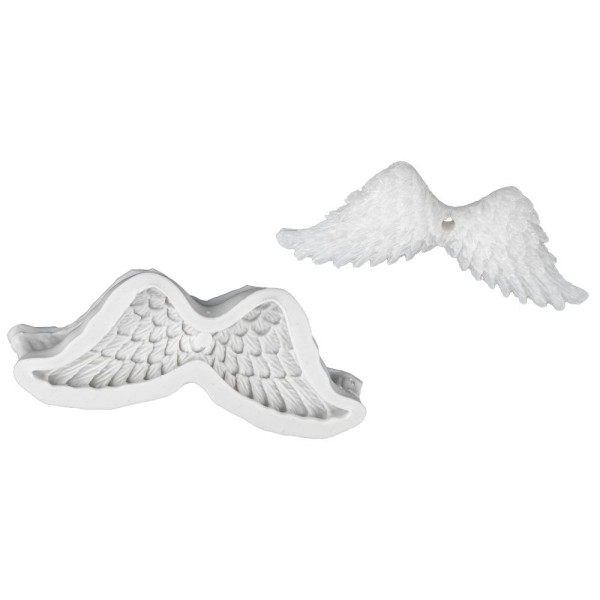 Silikonform, Flügel, 10,7cm x 4,5cm x 2cm, transluzent