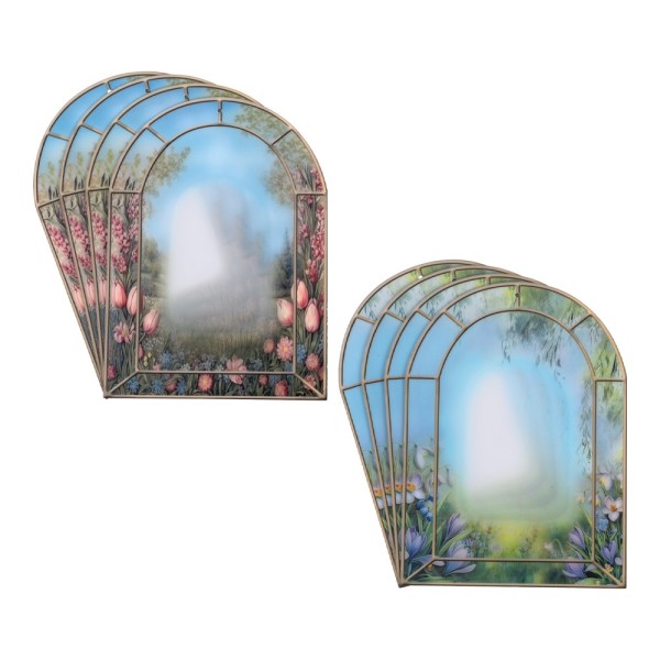 Motiv-Windradfolien, Torbogen, 15,5cm x 21cm, 500µ, 2 Designs, 8 Stück