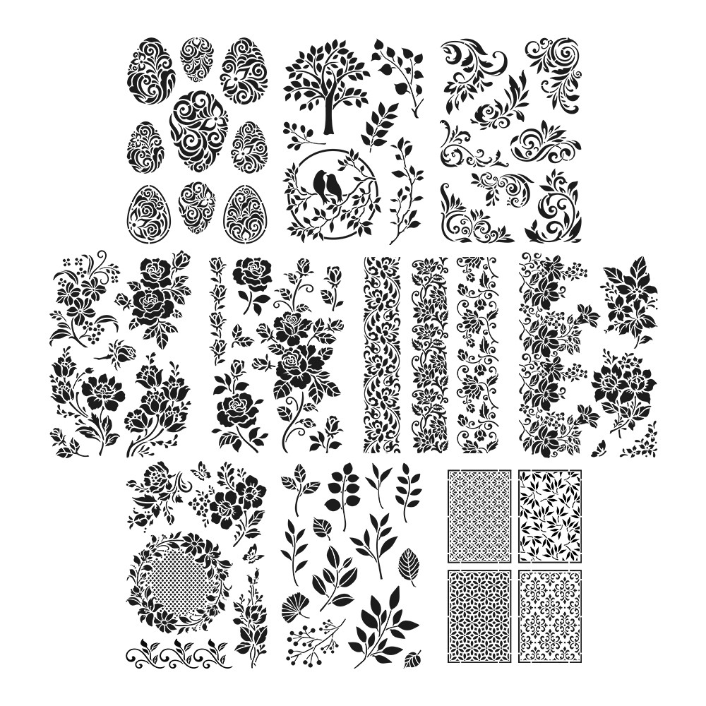  Schablone Blumenranken & Ornamente