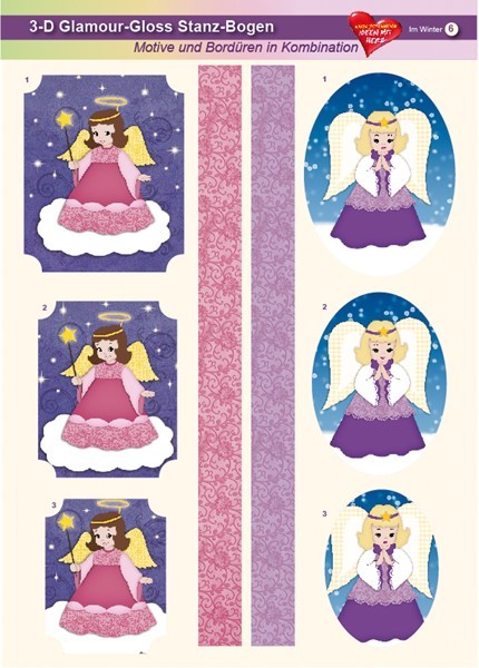 3-D GlamourGloss Bogen, Im Winter, DIN A4, Motiv 6