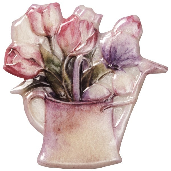 Wachsornament Blumenvasen 10, farbig, geprägt, 7cm