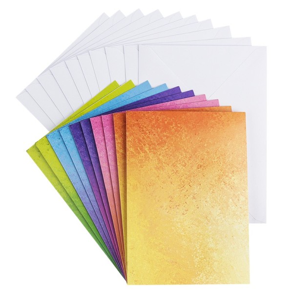 Motiv-Grußkarten, Farbverlauf, B6, 5 verschiedene Farben, inkl. Umschläge, 10 Stück