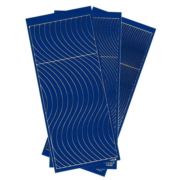 Sticker, Schwung-Linien, 3 Bogen, royalblau