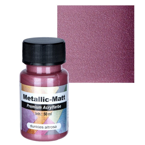Metallic-Matt, Premium Acrylfarbe, dunkles Altrosa, 50ml