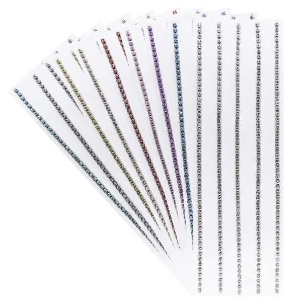 Premium Schmuck-Bordüren Jolina, 10cm x 30cm, mit Glas-Kristallen, 10 Stück