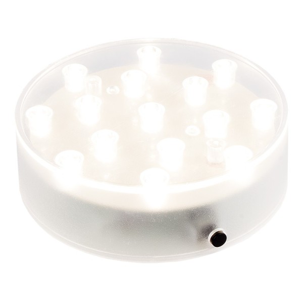 LED-Leuchtsockel, Light Base, rund, Ø 10cm, 3,2cm hoch, 15 LEDs, warmweiß