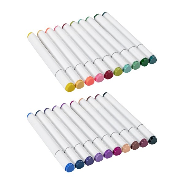Duo-Marker mit 2 Spitzen, Sortierung 2, auf Wasserbasis, 20 Stück