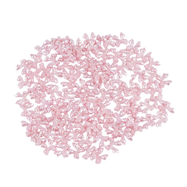 Miniatur-Schmuckstein-Schleifen, perlmutt, 0,9cm x 1cm x 0,2cm, rosa, 100 Stück