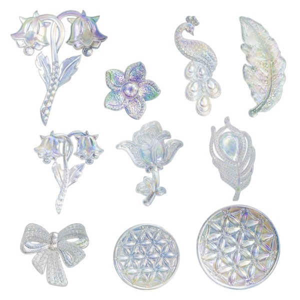 Aktions-Set, Kristallkunst-Schmucksteine, versch. Designs, 10 Beutel