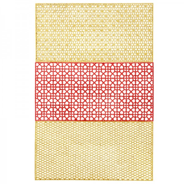 Wachsnetze, gold, rot, 3 Stück