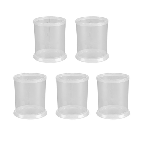 Tisch-Laternen, oval, Laterne & Fuß: 10,5cm x 7,6cm, 12cm hoch, transparent-weiß, 5 Stück