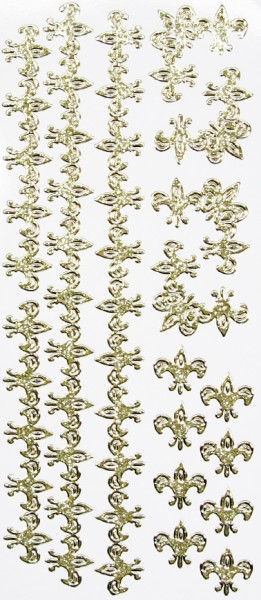 Microglitter-Sticker, französische Lilie, gold