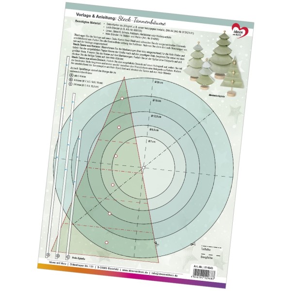 Vorlage: Steck-Tannenbäume, inkl. Anleitung, DIN A4