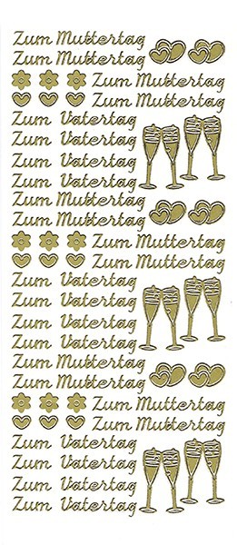 Sticker, Zum Muttertag/Vatertag, gold