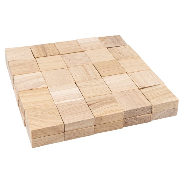 Bastelklötzchen, 2,3cm x 2,3cm x 0,8cm, glatt geschliffen, 50 Stück
