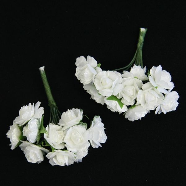 Deko-Rosensträußchen, 2 Sträuße á 10 Rosen, Weiß