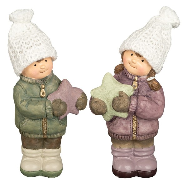 Deko-Figuren, Winterkinder, 15cm hoch, 2 Stück