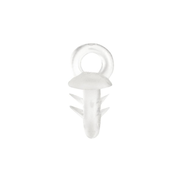 Aufhänger, Ösen, Ø 6mm, 1,6cm lang, weiß-transparent, 100 Stück