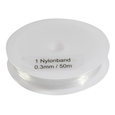 Nylonband, transparent, 0,3mm x 50m