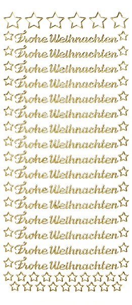 Sticker, Frohe Weihnachten, gold