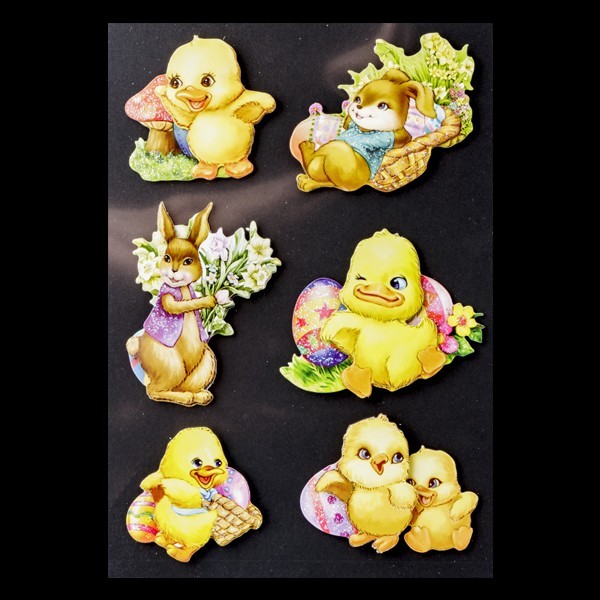 3-D Stickerbogen, Ostern 6, 10,5 x 15 cm