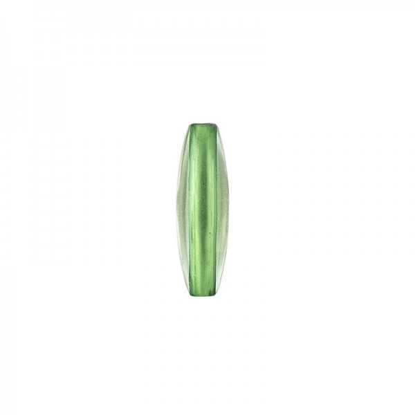 Duo-Color-Perlen, länglich, 0,6cm x 1,9cm, transparent/grün, 20 Stück