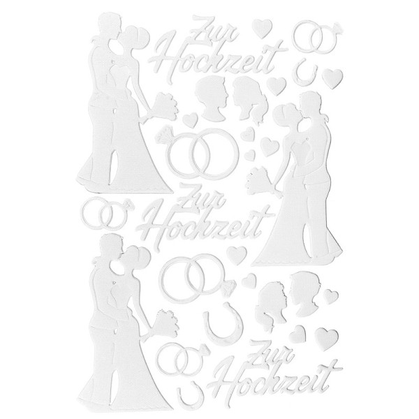 3-D Sticker, Deluxe Zur Hochzeit, selbstklebend, weiß