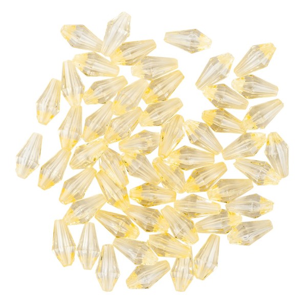 Diamanttropfen-Perlen, transparent, 12mm, gelb, 50 Stück