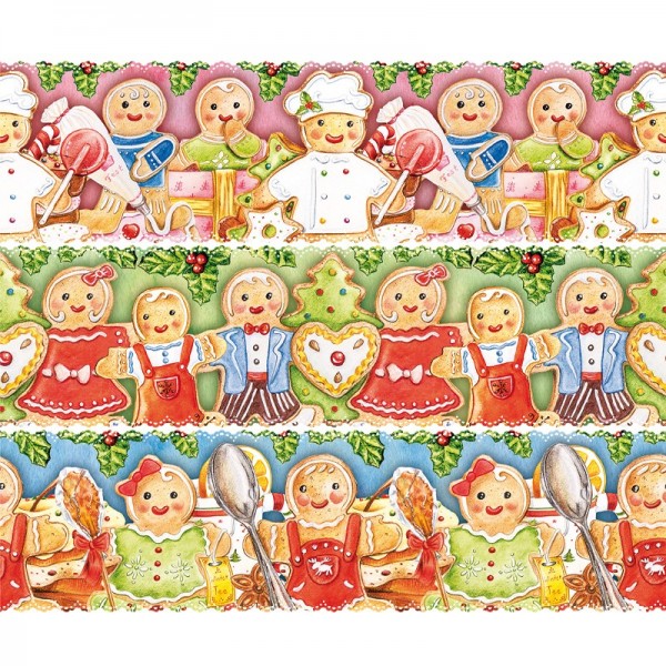 Zauberfolien "Lebkuchen-Familie", Schrumpffolie für Ø8cm, 7,5cm hoch, 6 Stück