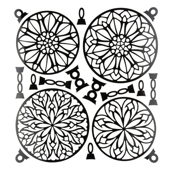 Kugel-Sticker, Weihnachten, Design 2, 23cm x 20cm, schwarz