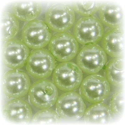 Perlen, rund, Ø6 mm, lindgrün, 50 Stück