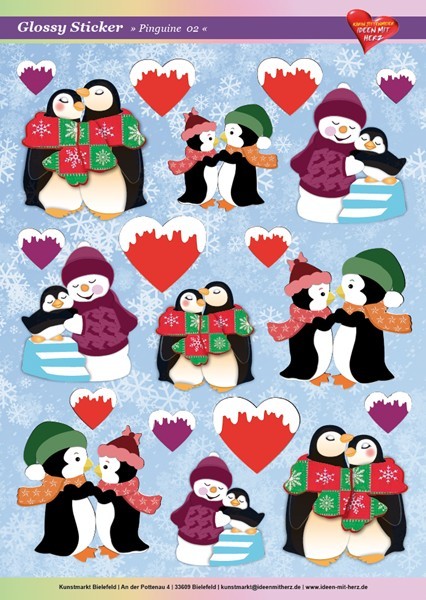 Ultra Gloss Stickerbogen, Pinguine 2