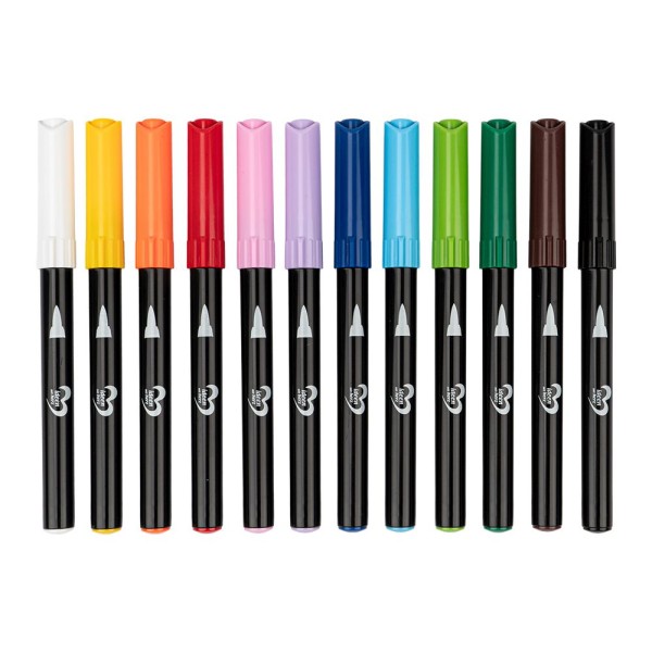 Porzellan-Marker, 12 Farben, weiche Pinselspitze, 12 Stück