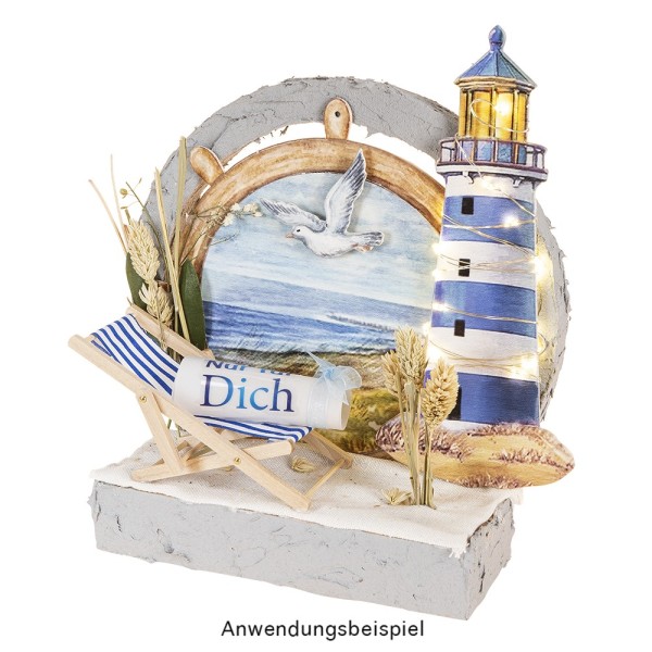 Mini Strandstuhl Aus Holz - 15cm Puppenhaus Deko Für Regal & Schreibtisch