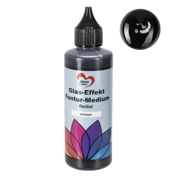 Glas-Effekt-Kontur-Medium, flexibel, schwarz, 90ml
