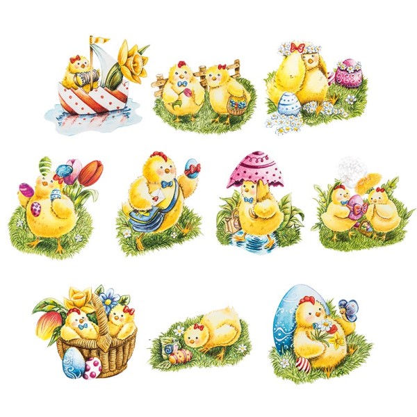 3-D Motive, Osterküken, 5,5-8cm, 10 Motive