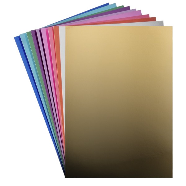 Spiegelkarton, DIN A3, 250g/m², verschiedene Farben, 10 Stück
