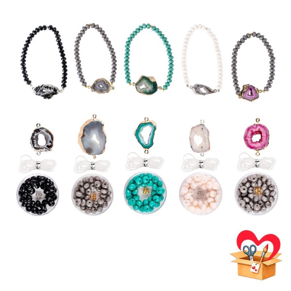 BastelBox: Achat-Schmuckarmbänder, 5-teilig